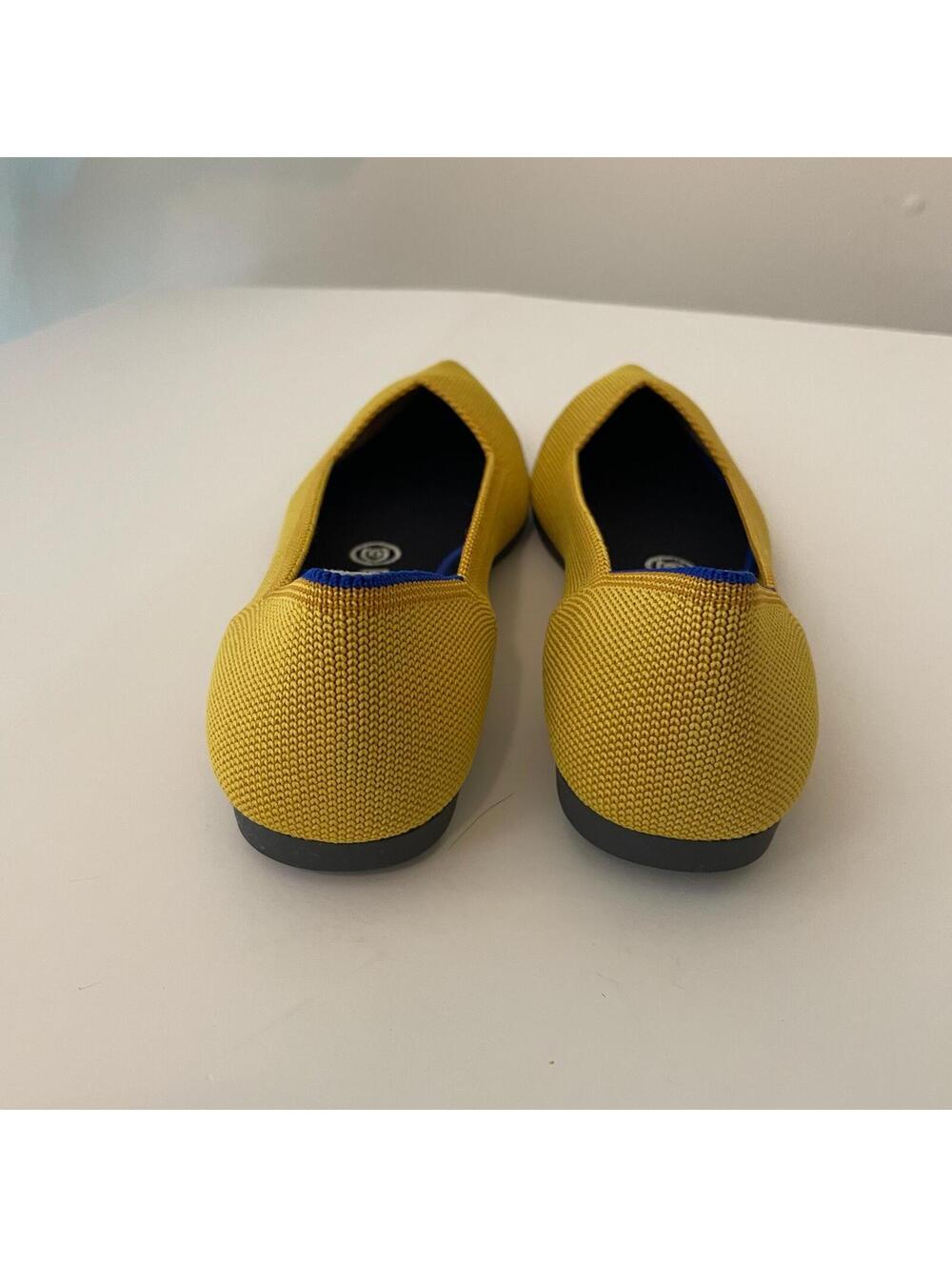 Rothy's The Point Marigold Yellow Flats Pointed Toe Women's Size 7.5 NWOT - Picture 4 of 6